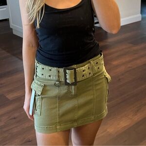 NWT Olive Green Belted Skirt